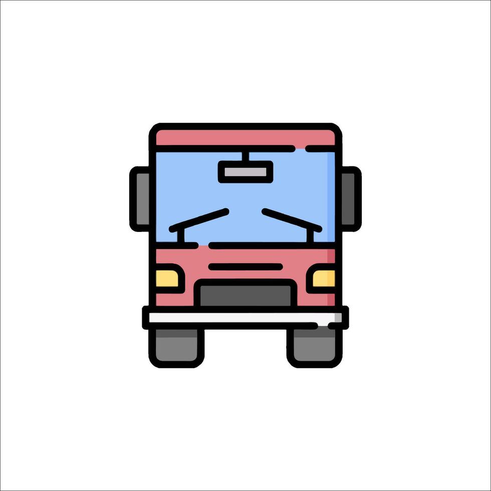 A red bus icon on a white background vector