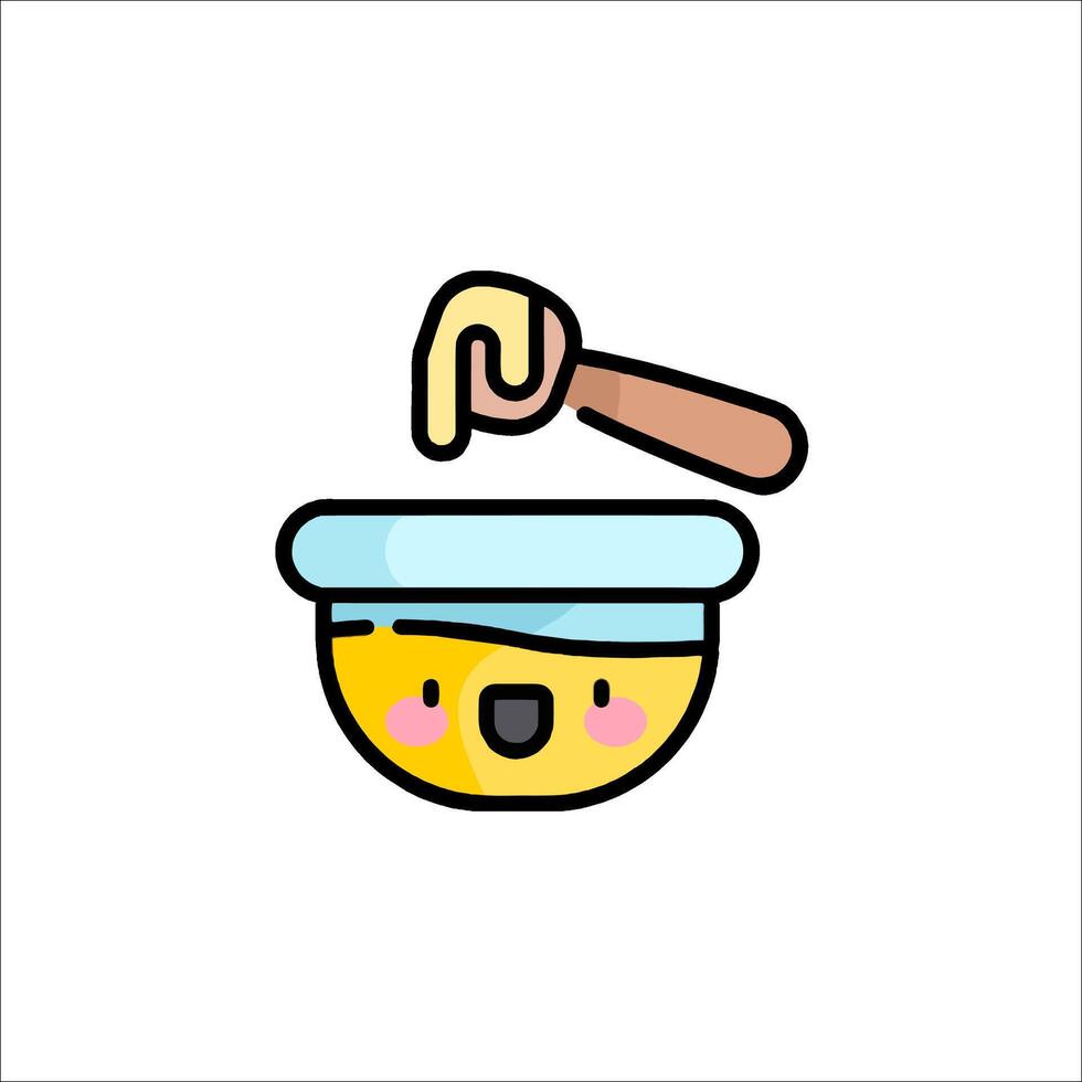 A cartoon character is holding a bowl of honey vector