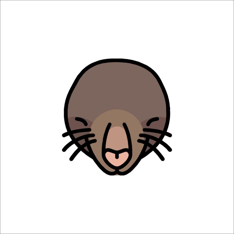 A cartoon animal head with a nose and ears vector