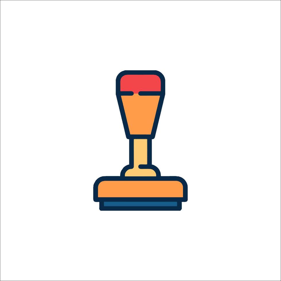 A stamp with a red handle on top vector