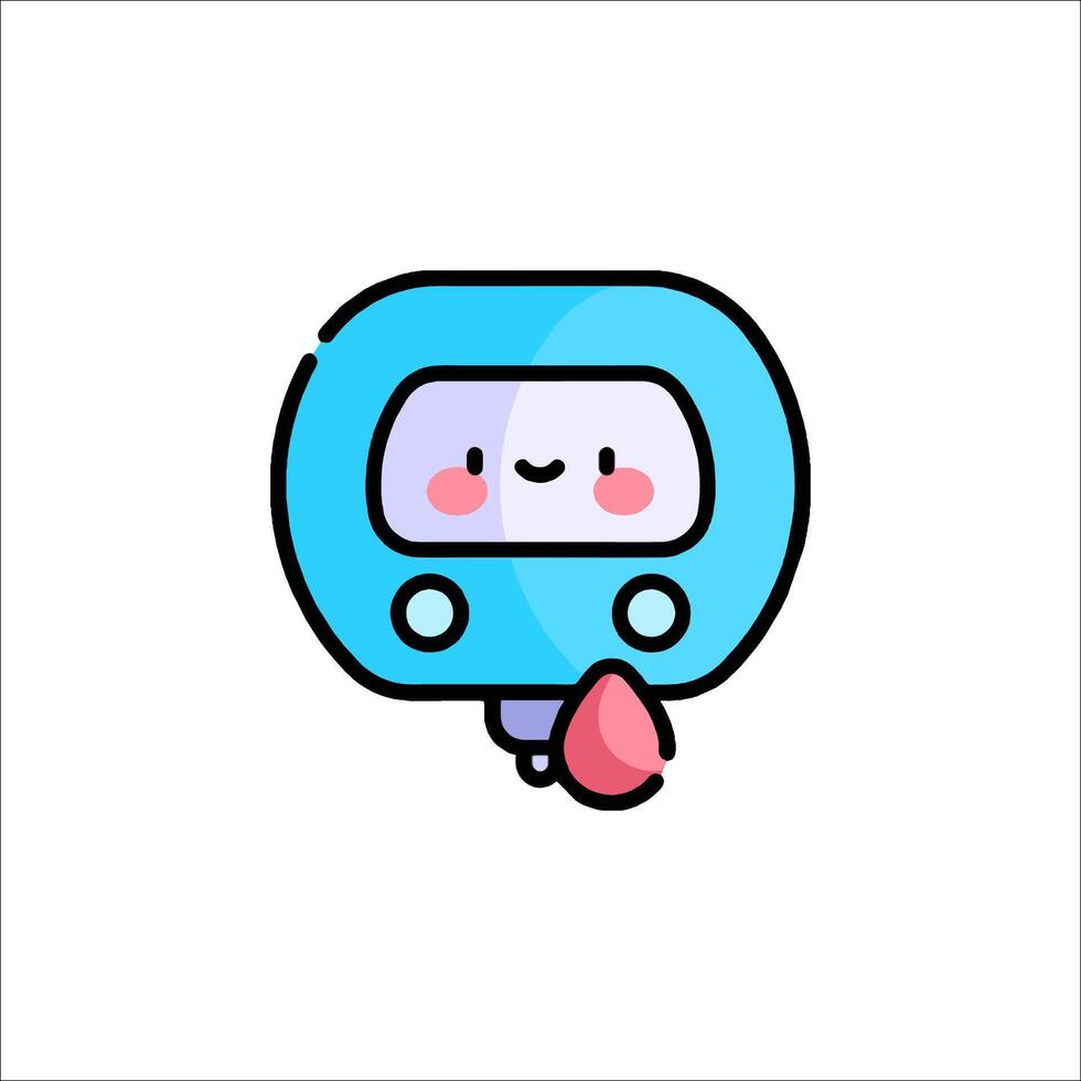 A cartoon character holding a syringe vector