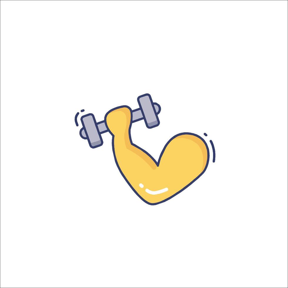 A cartoon hand holding a dumbbell vector