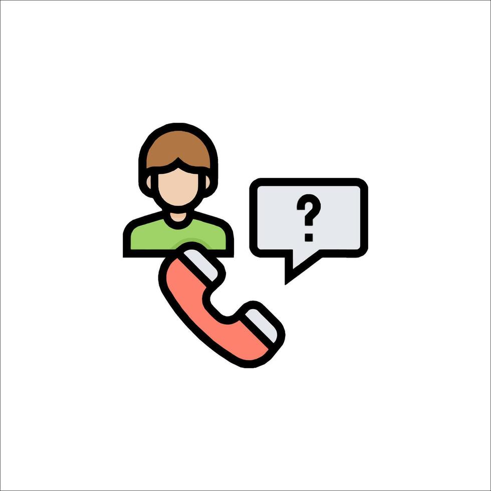 A person talking on the phone with a question mark vector