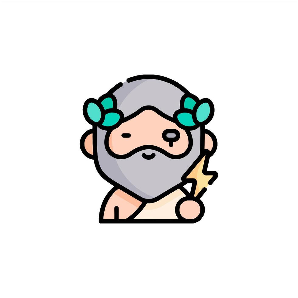 A cartoon character with a beard and a lightning bolt vector