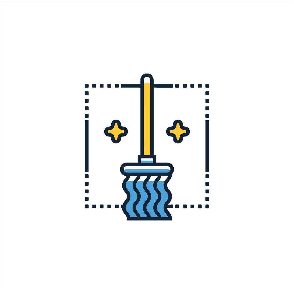 A broom with a handle and a brush on it vector