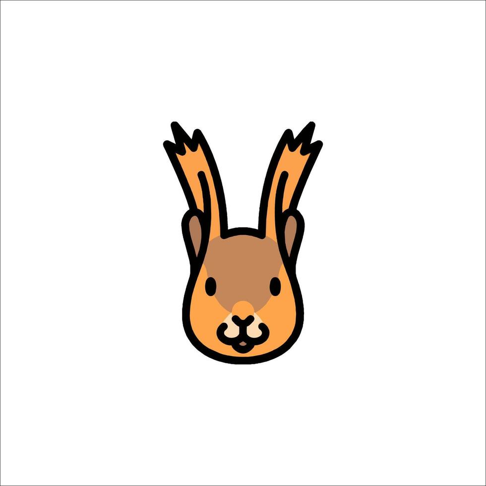 A rabbit head icon in a flat style vector