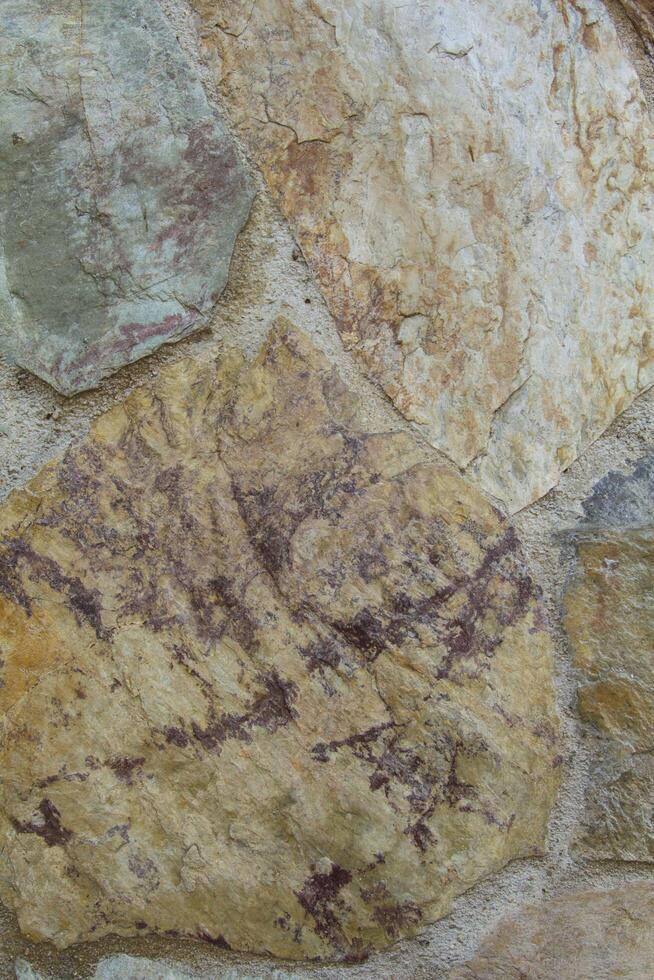 Many colorful marble patterns on the walls of the beautiful house to prevent theft and my privacy and home. photo