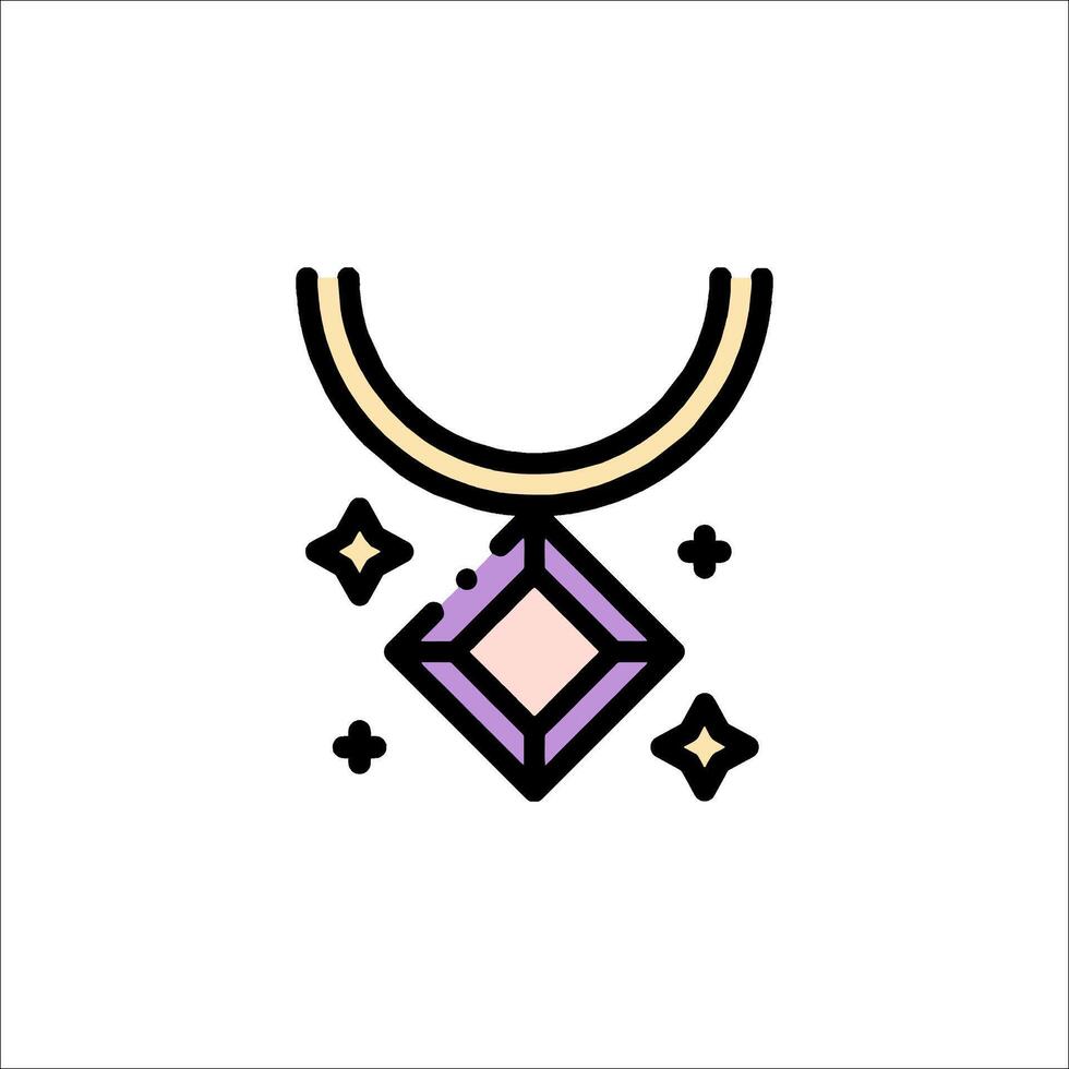 A necklace with a diamond on it vector