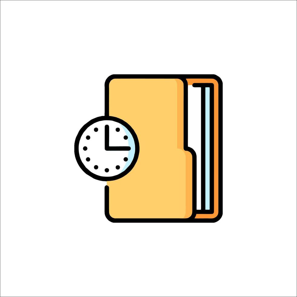 A clock and a folder icon vector