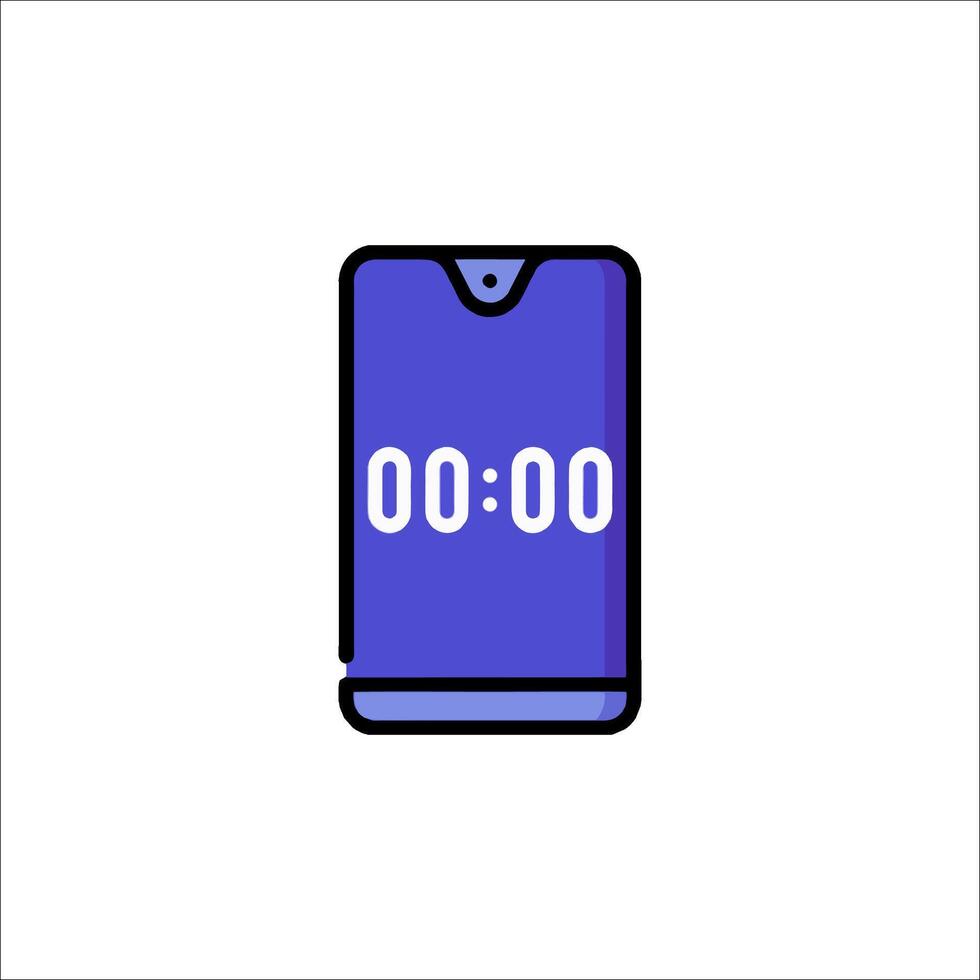 A phone with a timer on it vector