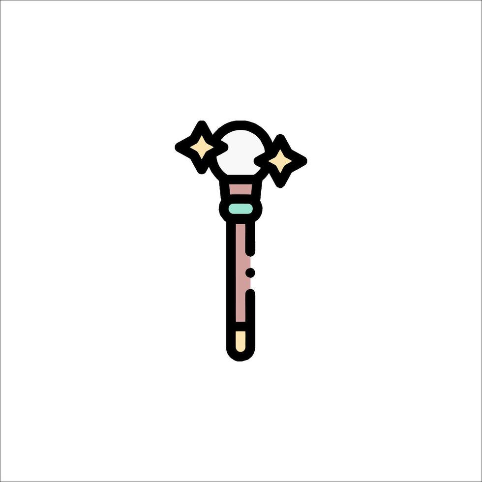 A wand icon with a star on it vector