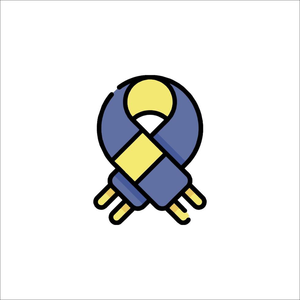 A blue and yellow ribbon icon vector