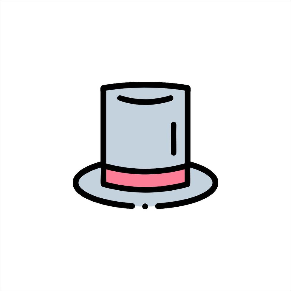 Top hat icon illustration vector