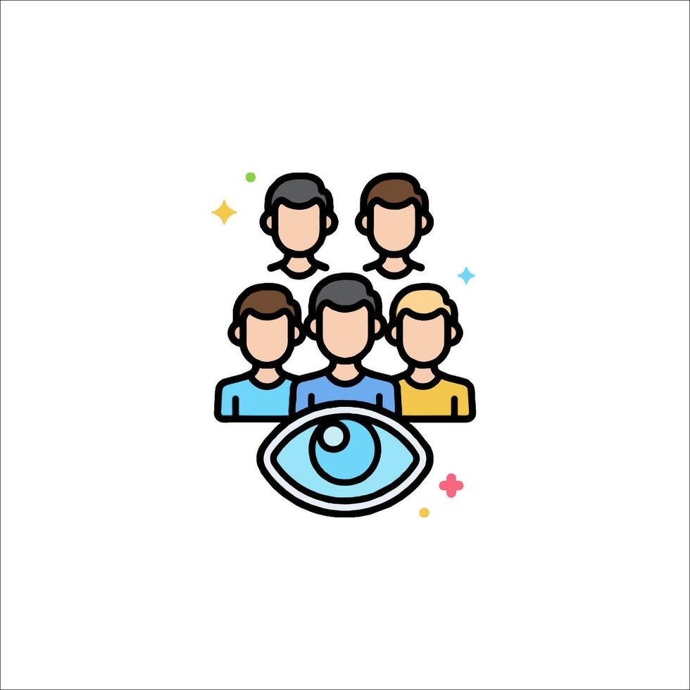 People with an eye icon vector