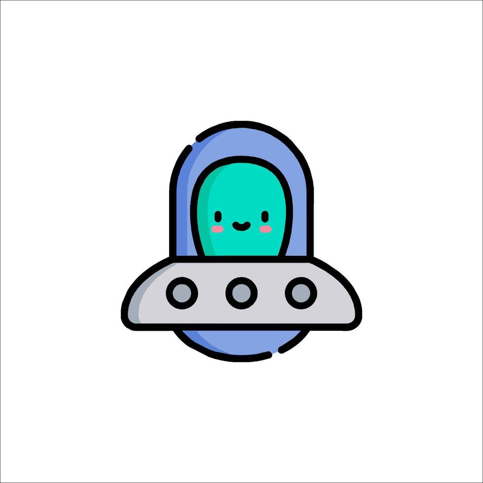 A cartoon alien with a smile on its face vector