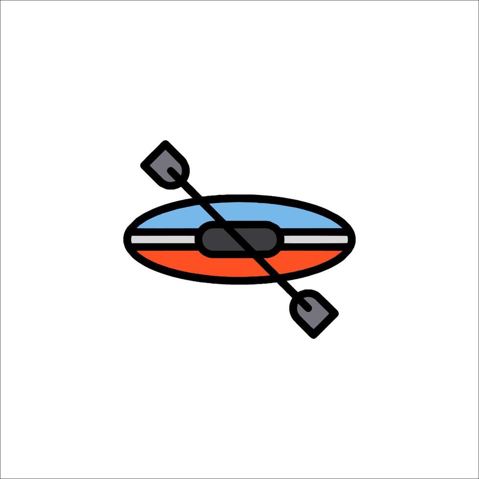 A colorful kayak icon on a white background vector