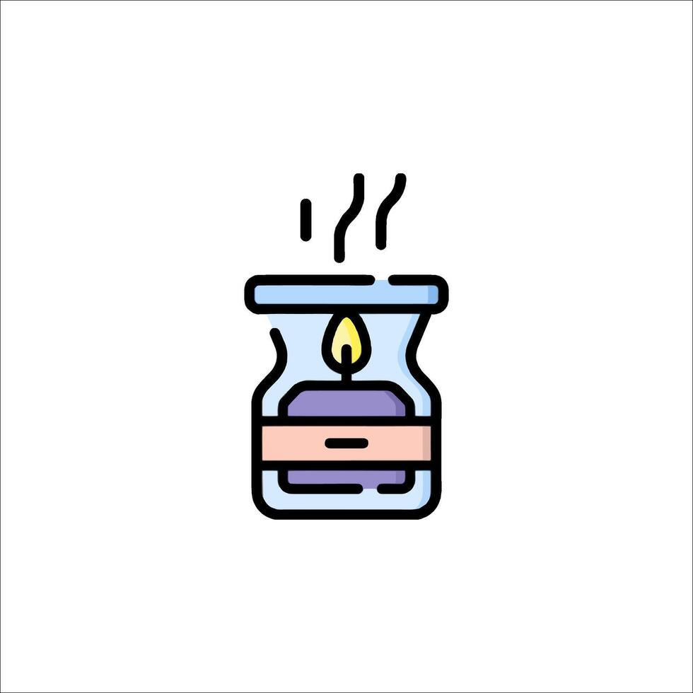 A candle icon with a flame coming out of it vector