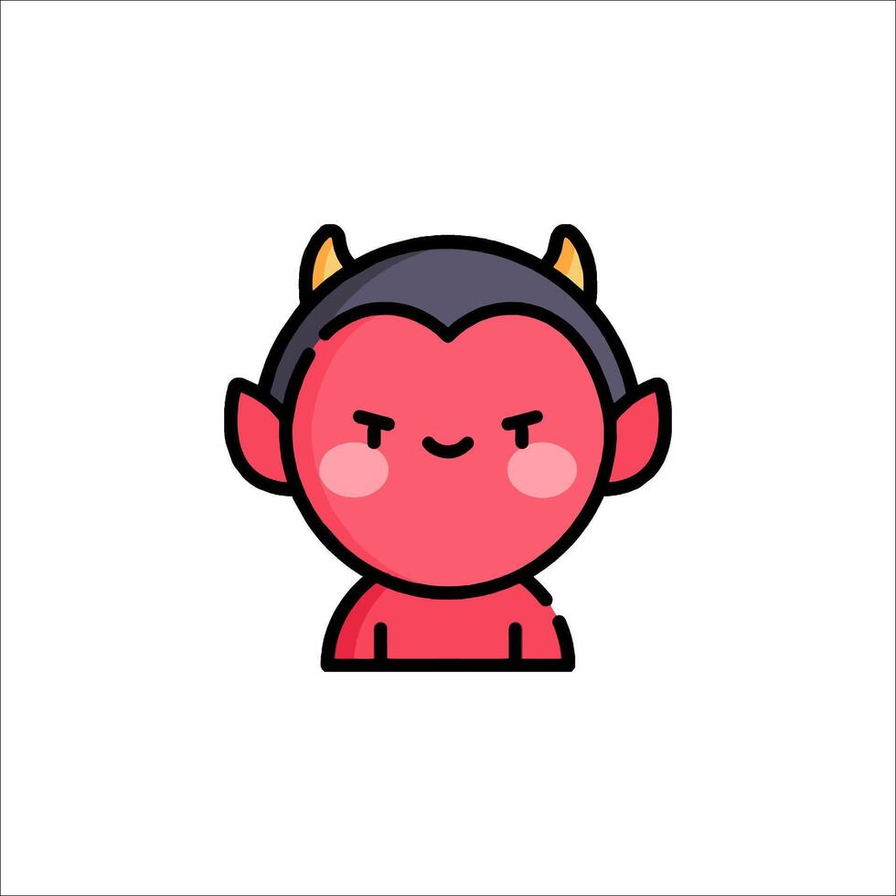 A cartoon devil with horns and a red face vector