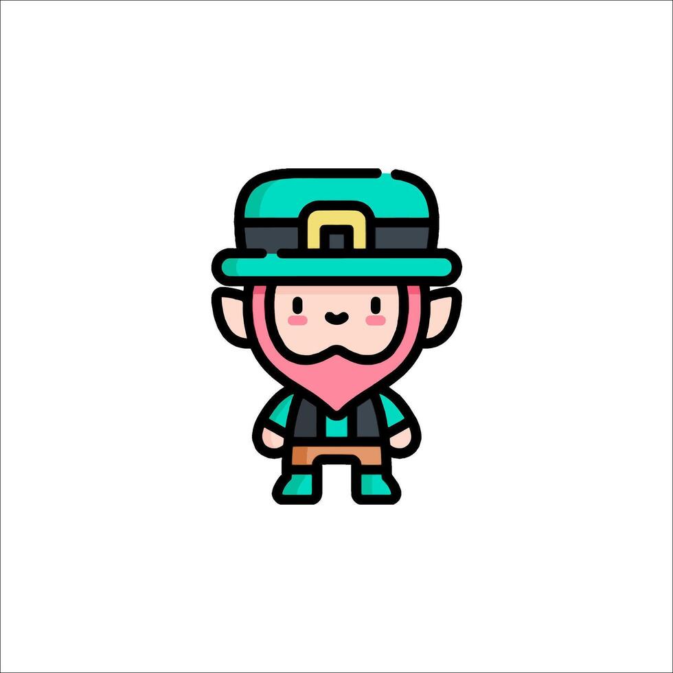 A cartoon leprechaun with a hat and beard vector