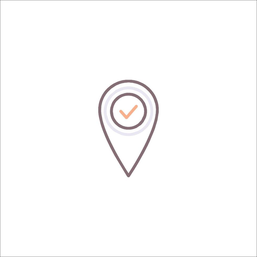 A map pointer with a check mark on it vector