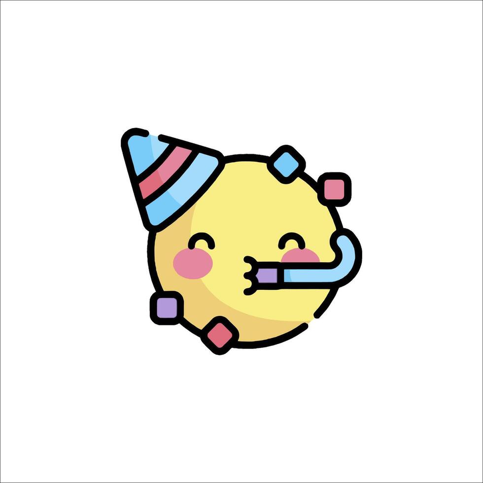 A cartoon character with a birthday hat on vector