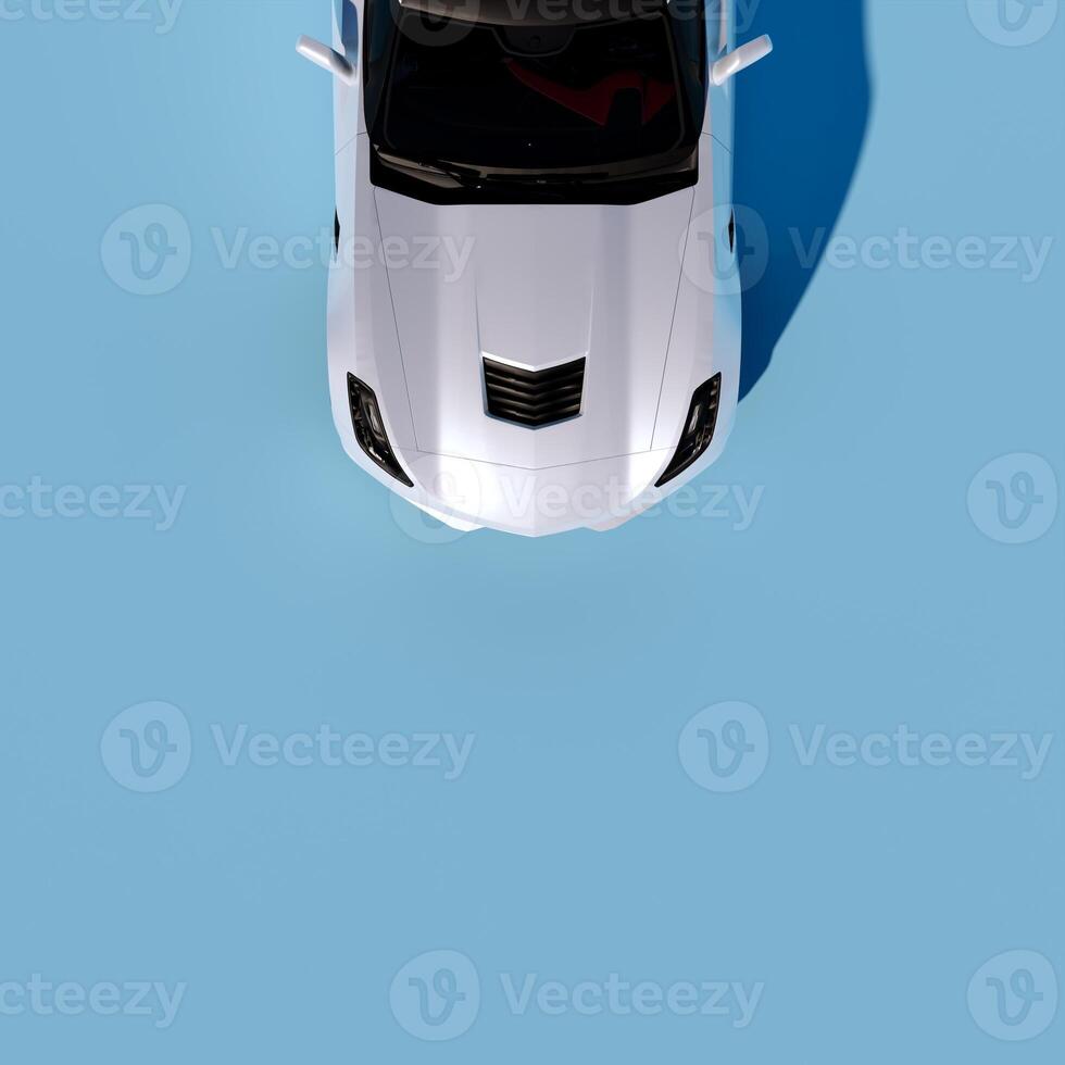 A car is shown in the air in a blue sky photo