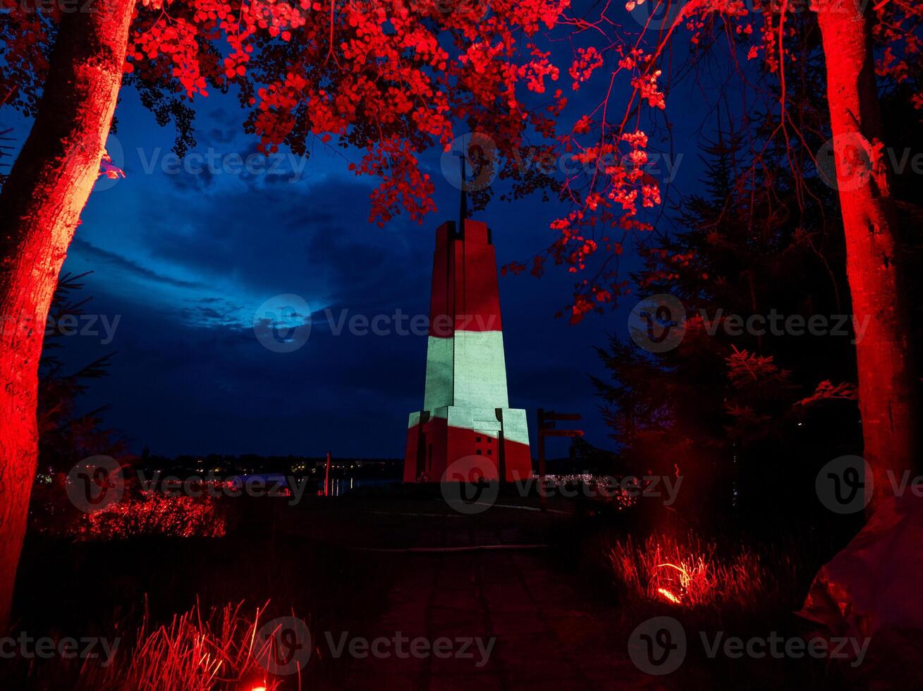 Aerial view of Death Island near Riga, Latvia, a historical site where chemical weapons were first used during World War I by German forces. photo