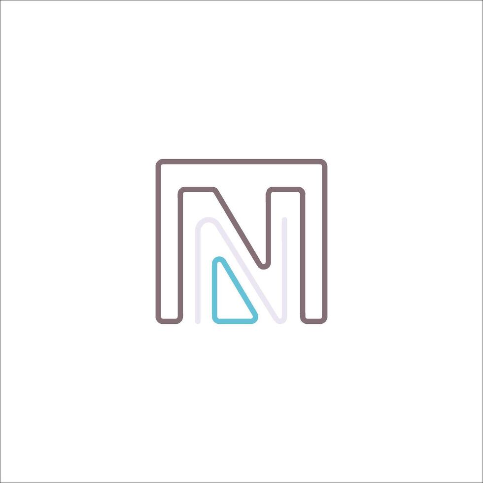 The letter n logo with a blue and white background vector