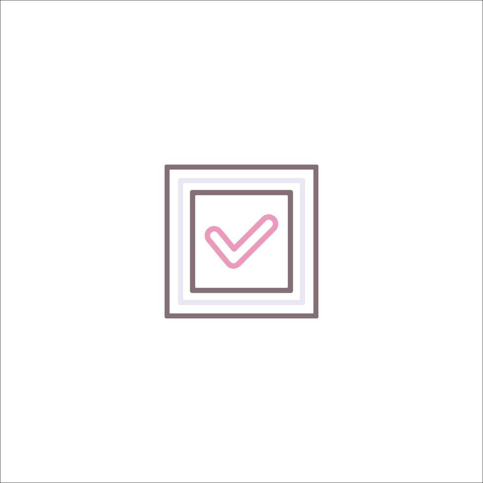 A check mark in a square frame on a white background vector
