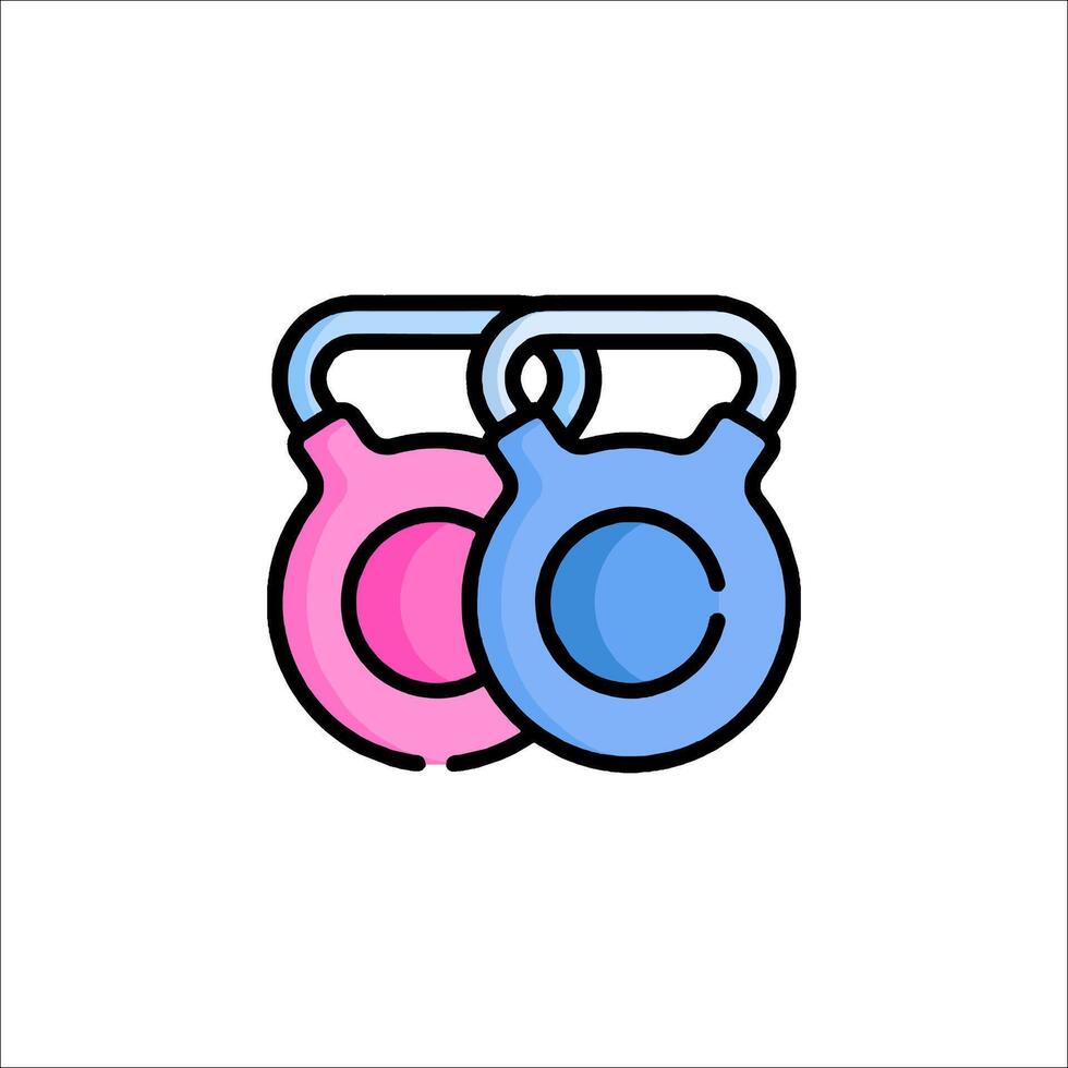 Two kettlebells on a white background vector