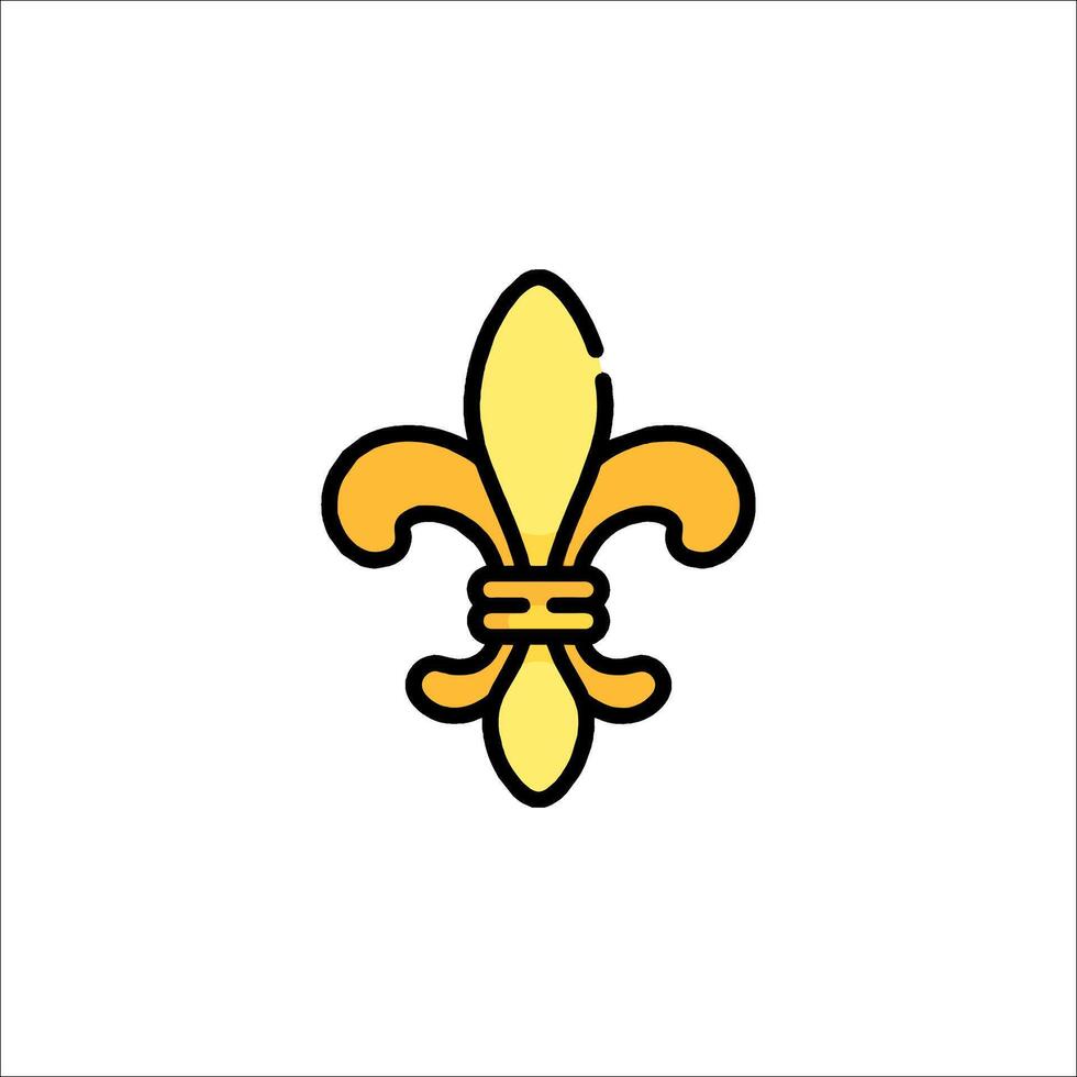 A yellow fleur de lis icon on a white background vector