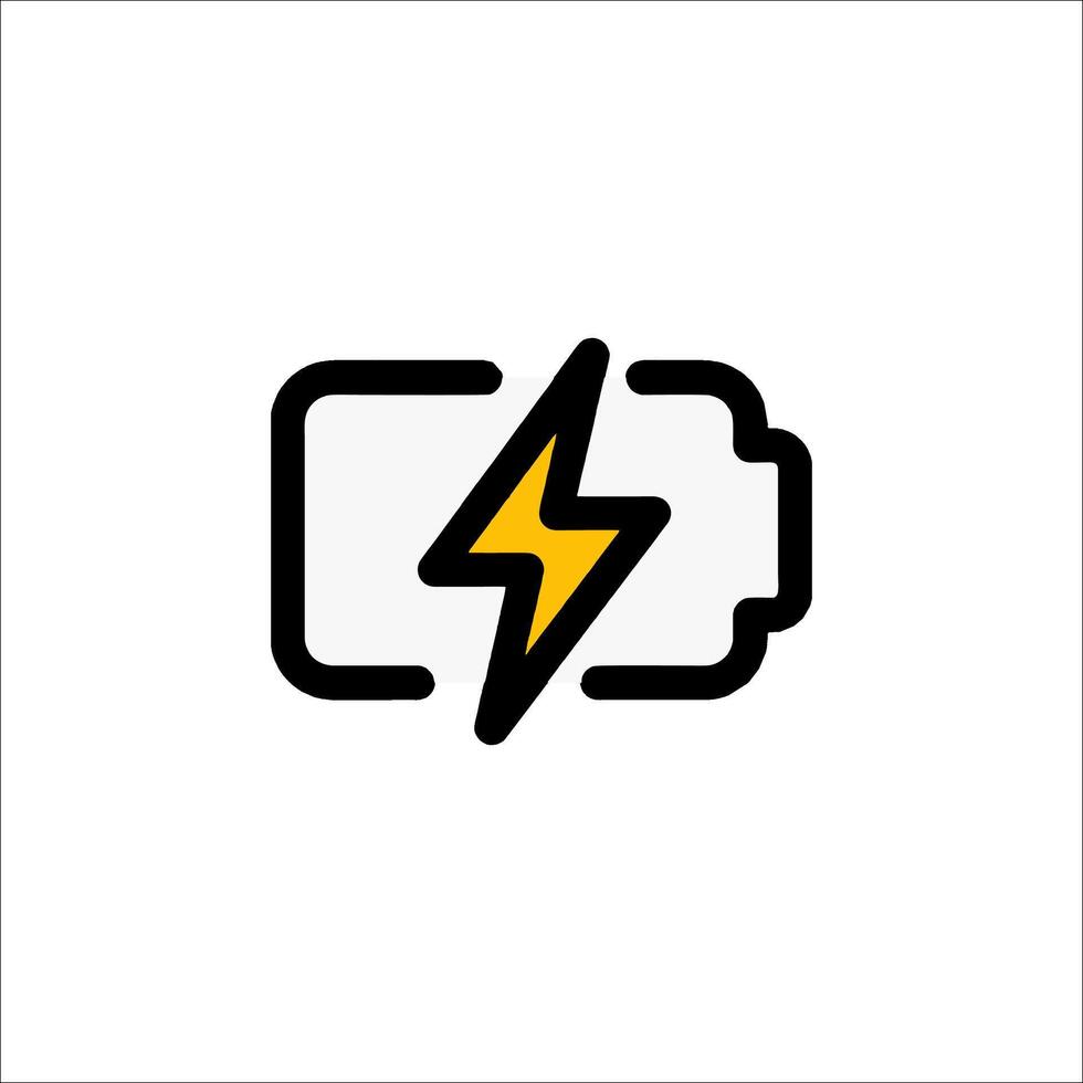 A battery icon with a lightning bolt on it vector