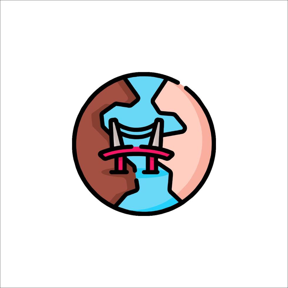 A logo for a bridge in the middle of a circle vector