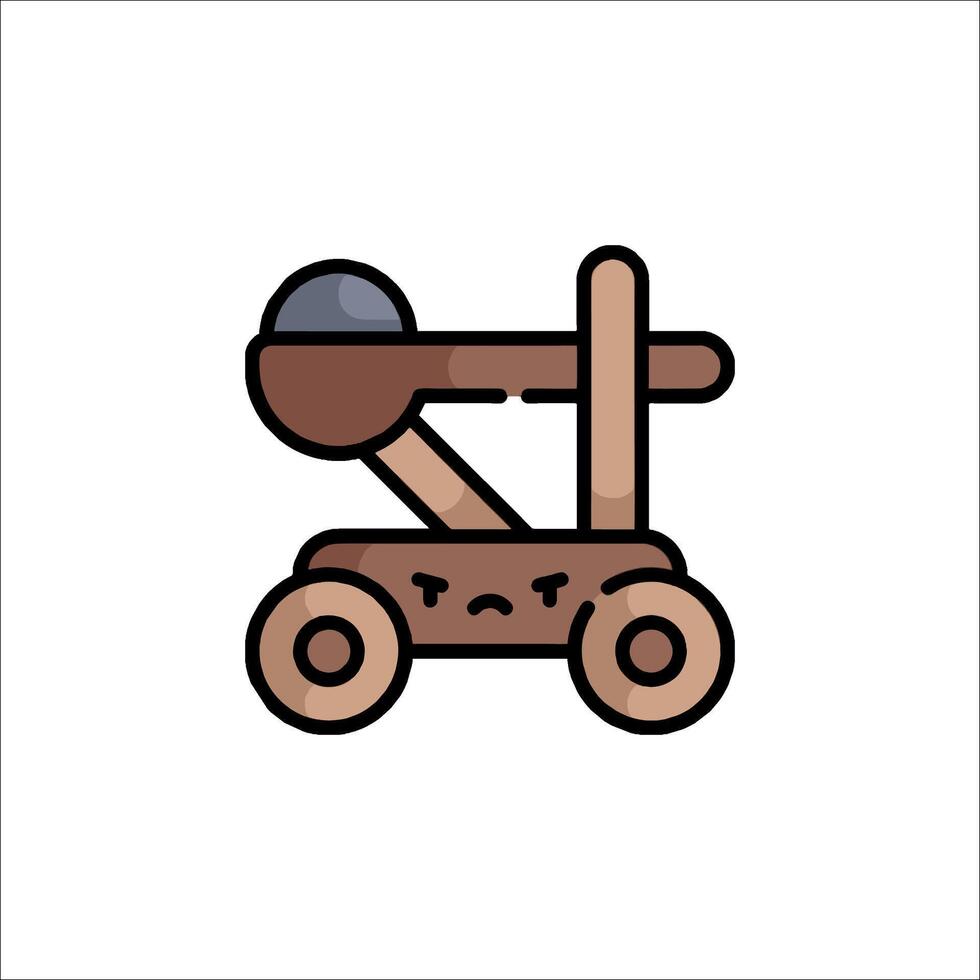 A wooden cart with a ball on it vector