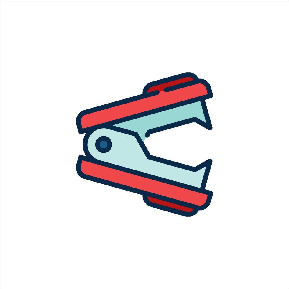 A red and blue clipper with a handle vector