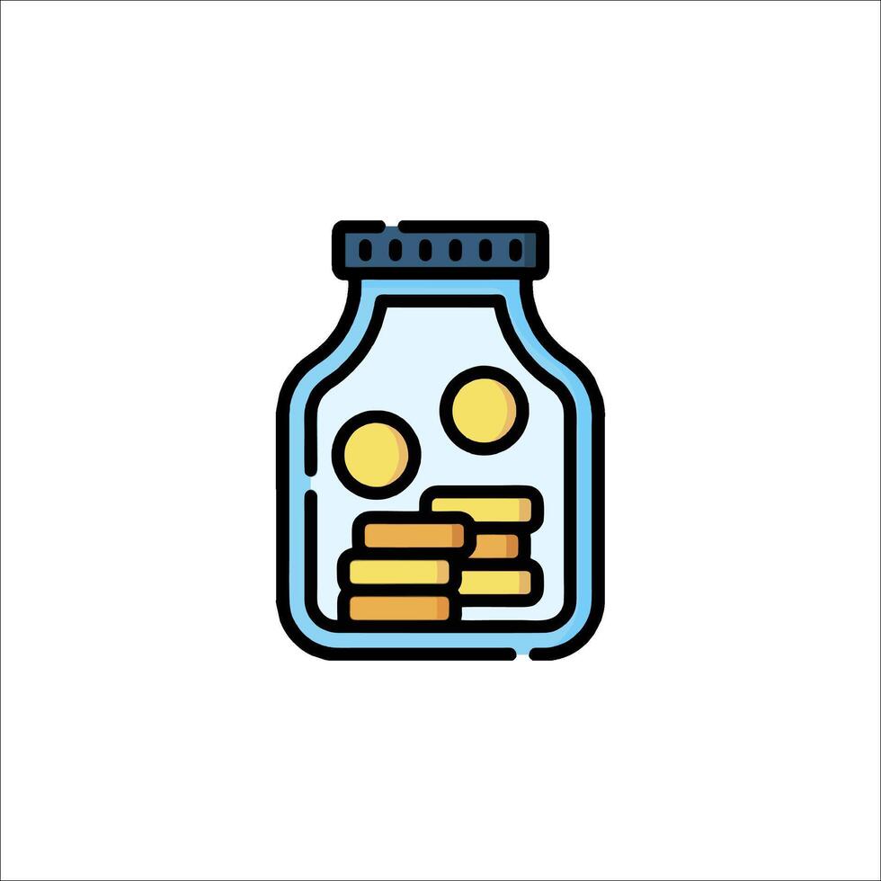 Money jar icon illustration vector