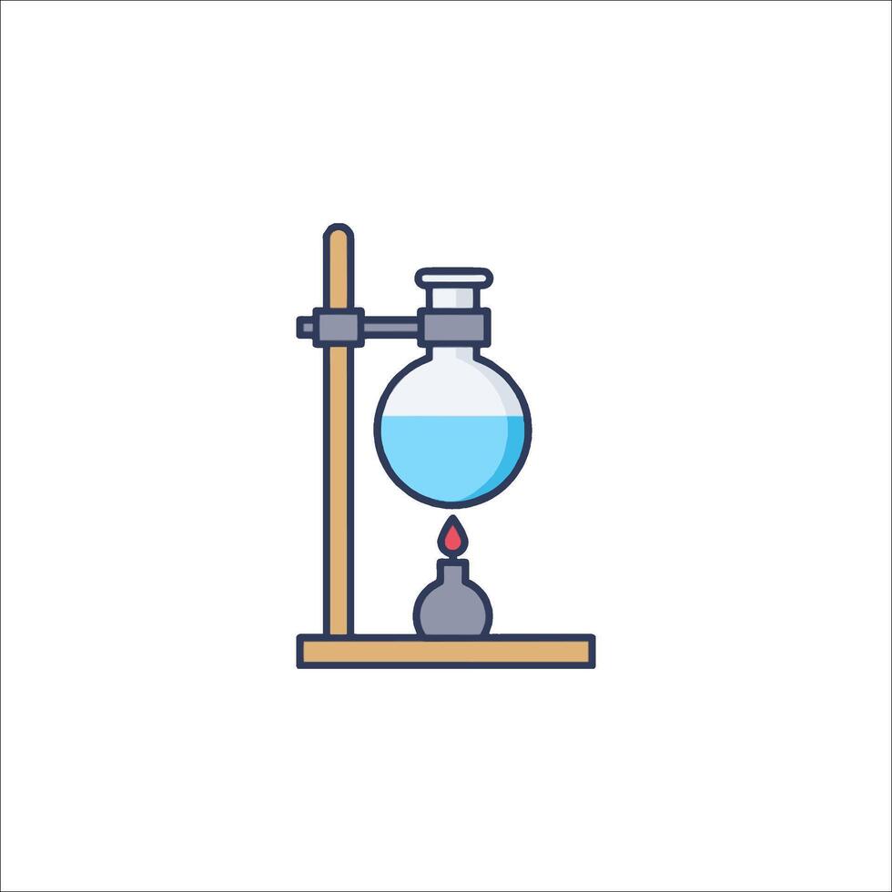 A laboratory flask with liquid in it vector