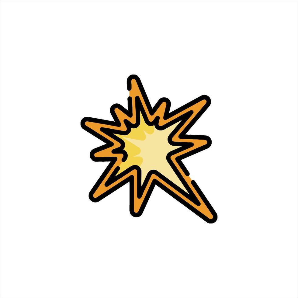 A cartoon starburst icon on a white background vector