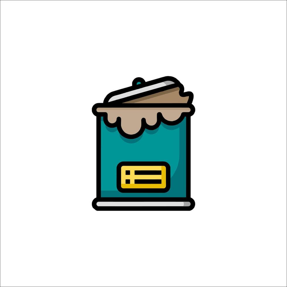 A can of paint with a lid on it vector