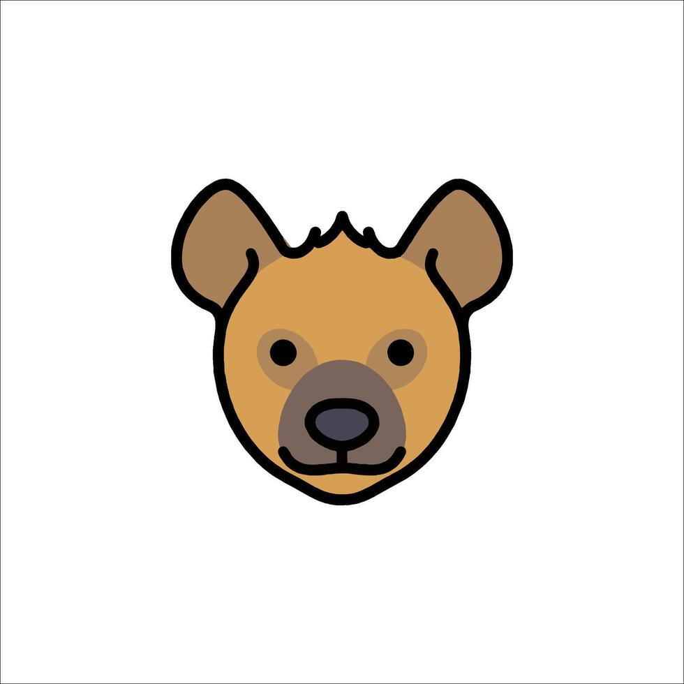 A brown bear head icon on a white background vector