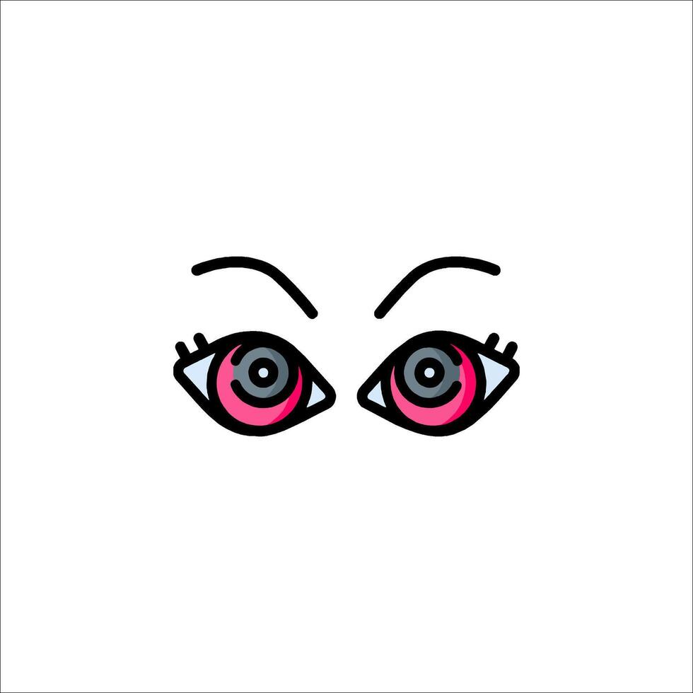 An illustration of a pink eye with a black pupil vector