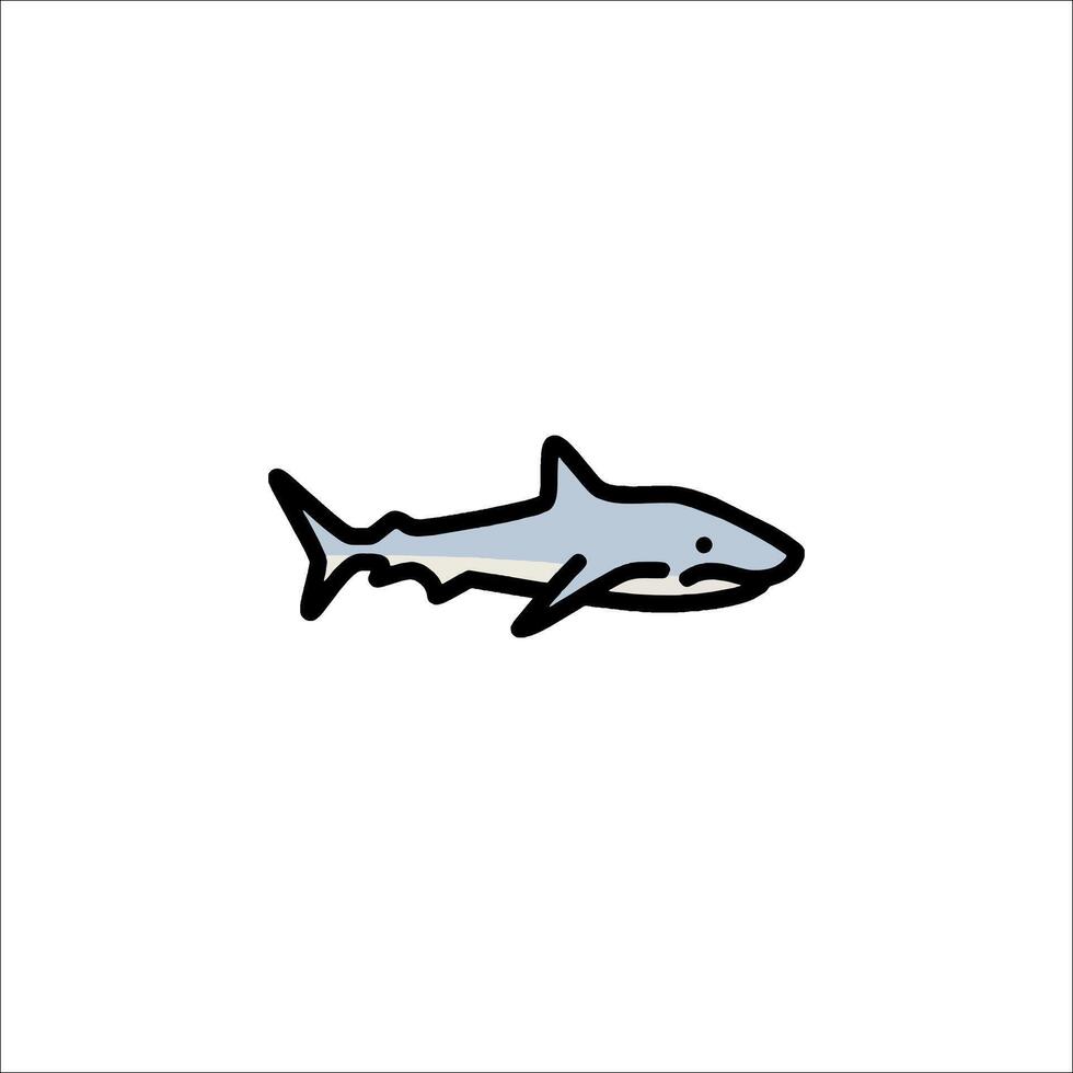 A shark is shown in a simple design vector