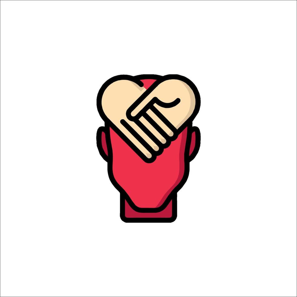 A hand holding a heart icon vector
