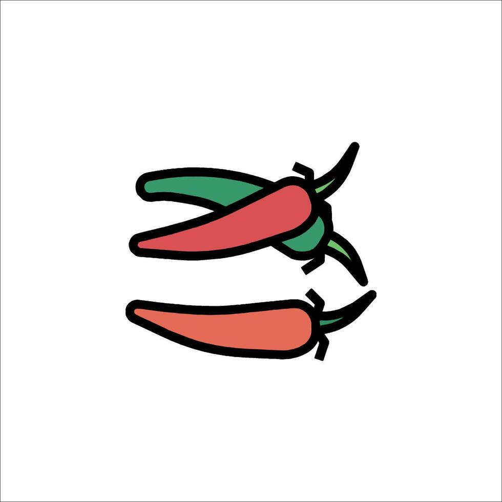 Chili peppers icon illustration vector