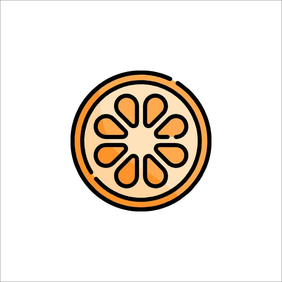 Orange slice icon illustration vector