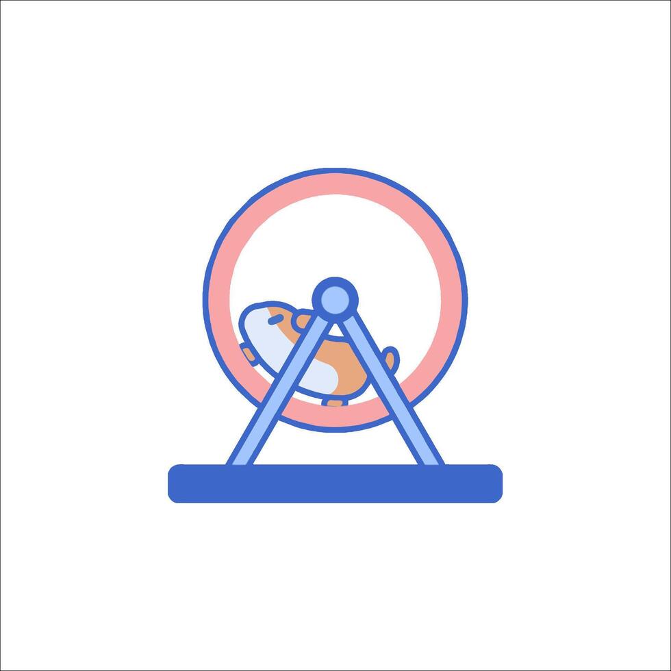 A hamster wheel with a cat inside vector