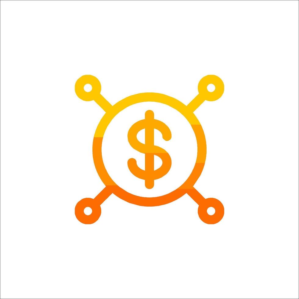 A dollar sign icon with a circle around it vector