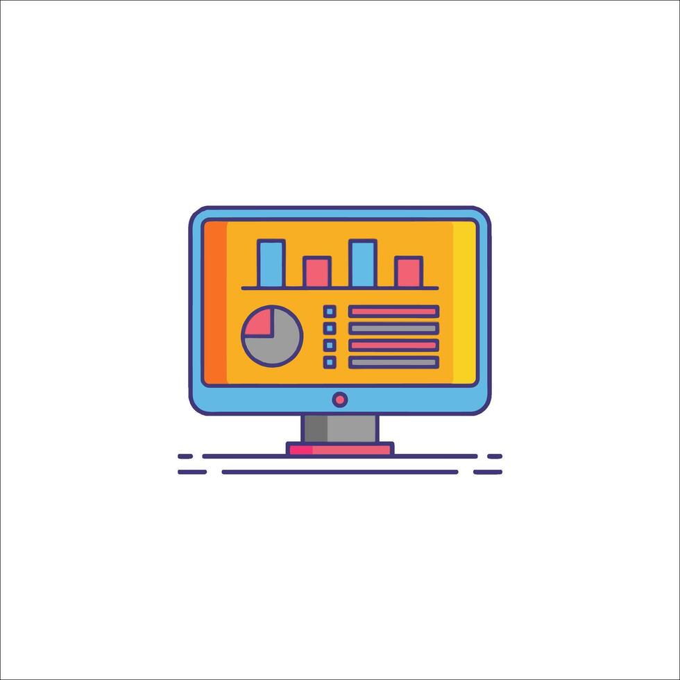un computadora monitor con un grafico en eso vector