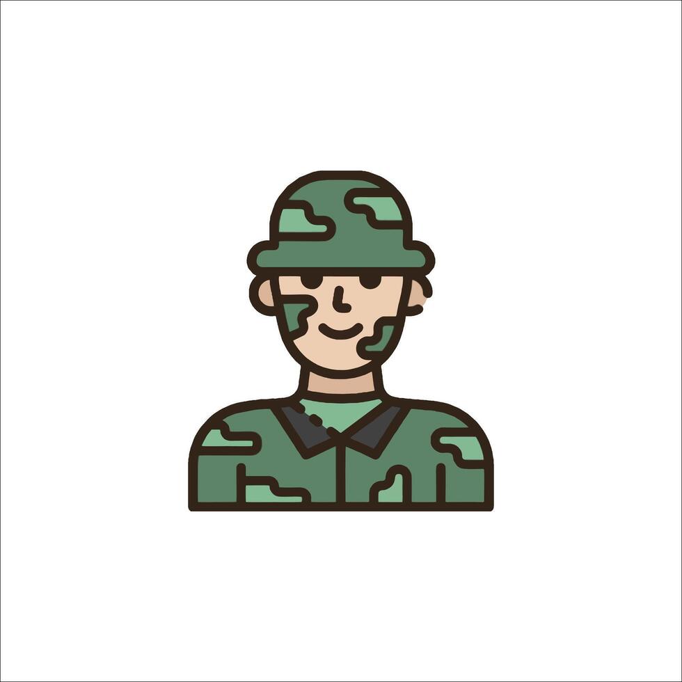 A soldier icon in a flat style vector