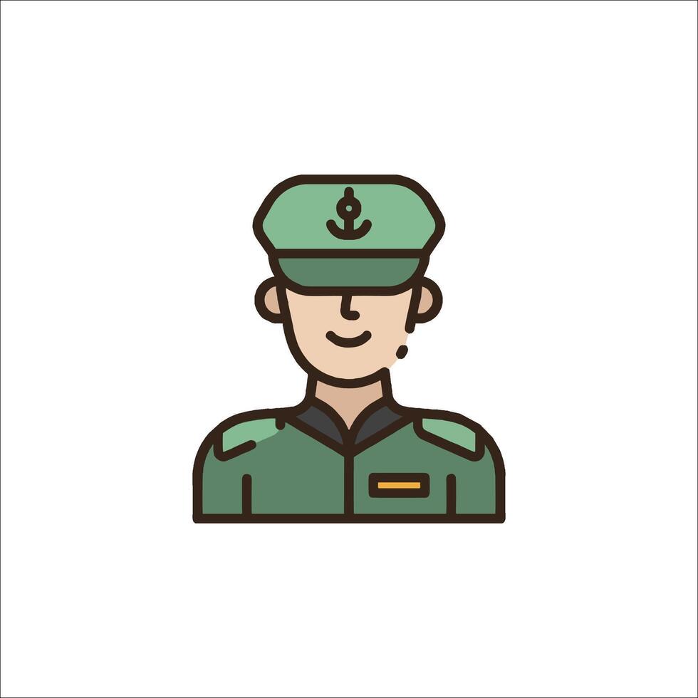 A soldier icon in green and white vector